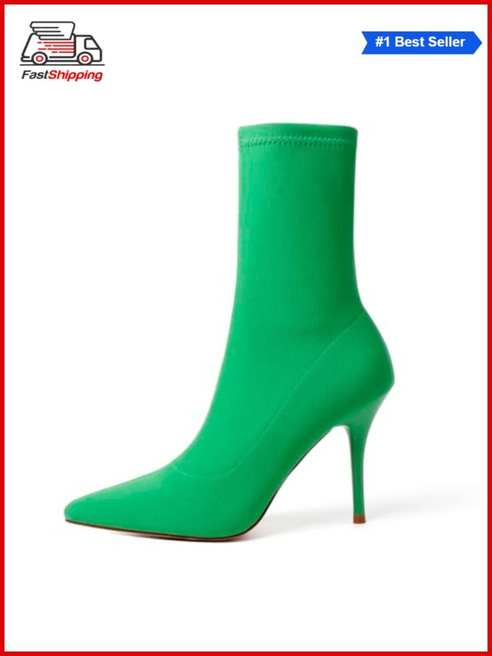 ✨ Vivianly Women's Pointy Toe Stiletto Heel Mid-Calf Boots Lycra Upper Rubber